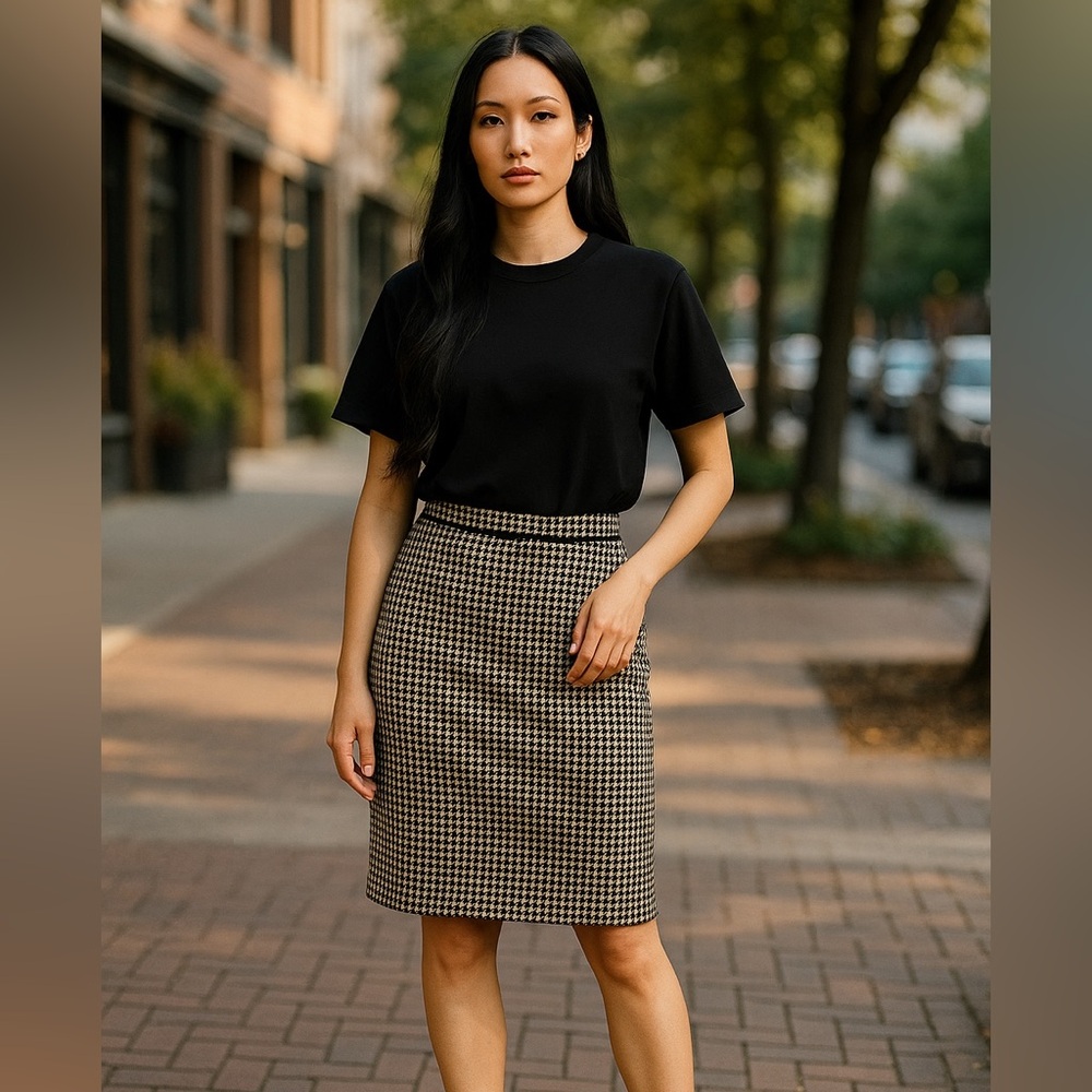 Covington Black and white Houndstooth skirt